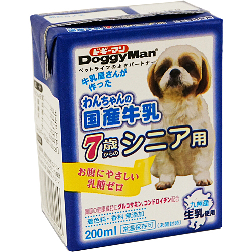 ドギーマン　 わんちゃんの国産牛乳 シニア200ml【犬 ミルク・ドリンク】