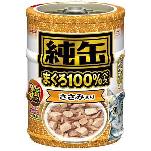 アイシア 純缶ミニ　ささみ入り 65g*3【猫 ドライフード】