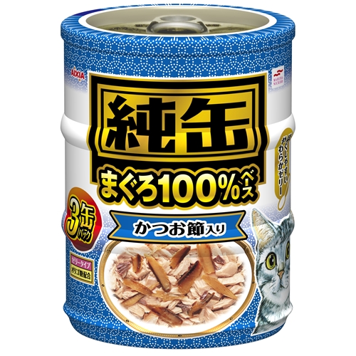 アイシア 純缶ミニ　かつお節入り 65g*3【猫 ドライフード】