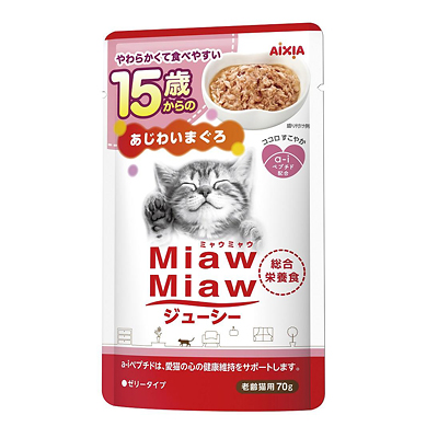 アイシア MiawMiawジューシー15歳 マグロ70g【猫 ドライフード】