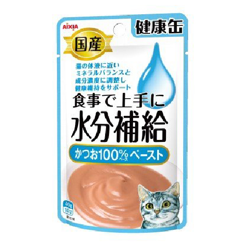 アイシア 健康缶パウチ水分補給 かつおペースト40g 【猫 ウェットフード】