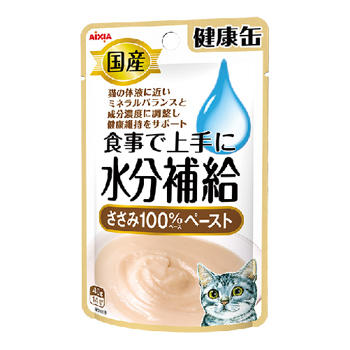 アイシア 健康缶パウチ水分補給 ささみペースト40g 【猫 ウェットフード】