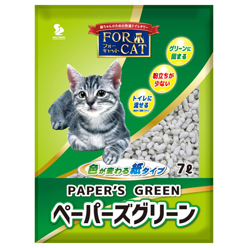 新東北化学 ペーパーズグリーン 7L【猫 猫砂】