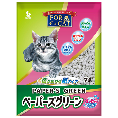 新東北化学 ペーパーズグリーン 石鹸の香り7L【猫 猫砂】