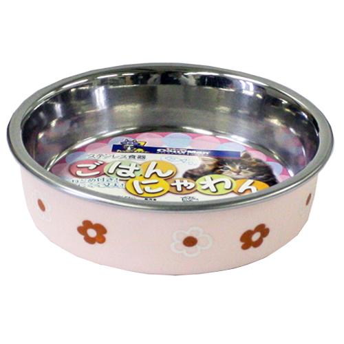 ドギーマン　 ステンレス食器ごはんにゃわん 猫用　ピンク【猫 給餌・給水・食器】