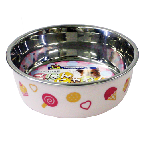 ドギーマン　 ステンレス食器ごはんにゃわん 犬用ミニ　ピンク【犬 給餌・給水・食器】