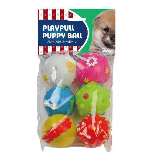 プラッツ プレイフル　パピーボール 6P【犬 おもちゃ ボール】